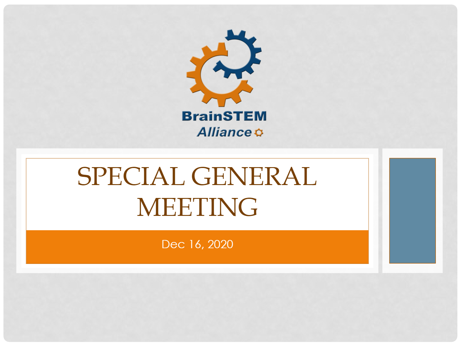 December 2020 – Special General Meeting